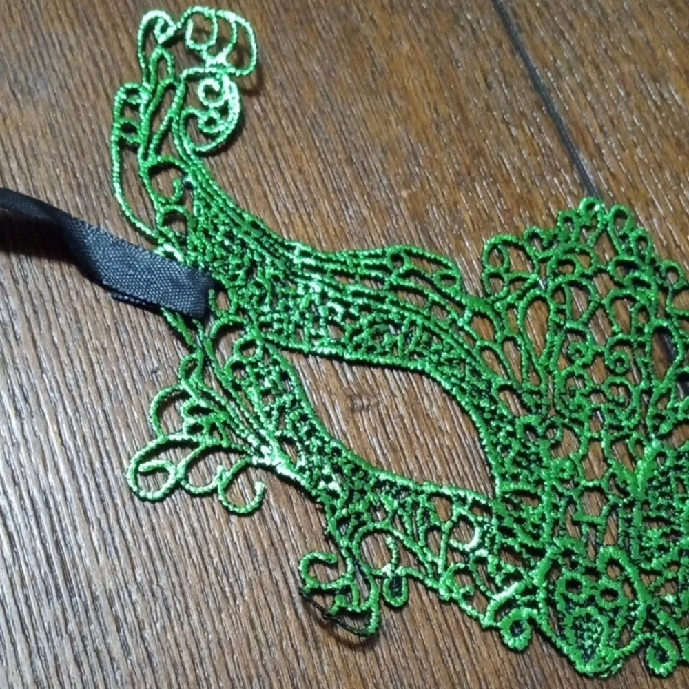 2/$16 Elegant Green Lace Face Mask
